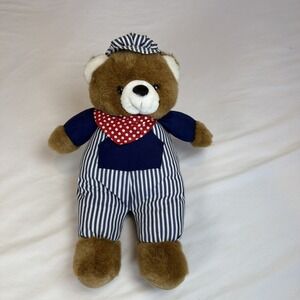 Train Conductor Bear Plush Charles Products Vintage‎